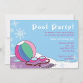 Zwembad Party in de winter Meisjes Binnen Sneeuwri Kaart (Voorkant)