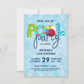 Zwembad Party Kind verjaardagsfeestje Kaart (Voorkant)