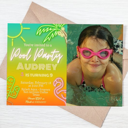 Zwembad Party - Landschap Kaart