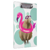 Zwembad Party Leuke Capybara met roze flamingo vlo Klembord (Rechts)