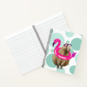Zwembad Party Leuke Capybara met roze flamingo vlo Notitieboek (Binnen)
