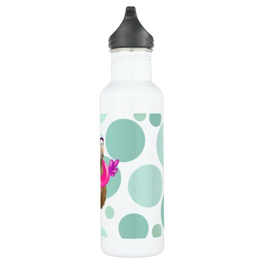 Zwembad Party Leuke Capybara met roze flamingo vlo Waterfles (Rechts)