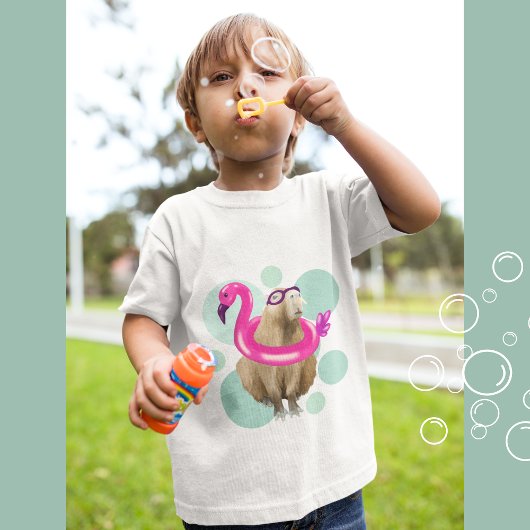 Zwembad Party Leuke Capybara Roze Flamingo Float T-shirt