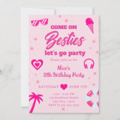 Zwembad Party Malibu Pink Doll Beach Verjaardag Kaart (Voorkant)