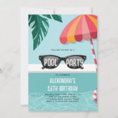 Zwembad Party Modern Tropical Leaf Fun Schattige S Kaart (Voorkant)