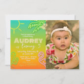 Zwembad Party Neon - Tropisch - Aloha Kaart (Voorkant)