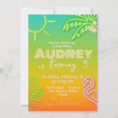 Zwembad Party Neon - Tropisch - Aloha Kaart (Voorkant)