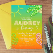 Zwembad Party Neon - Tropisch - Aloha Kaart