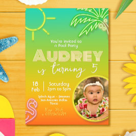 Zwembad Party Neon - Tropisch - Aloha met Afbeeldi Kaart