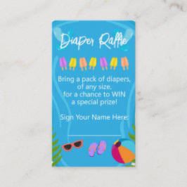 Zwembad Party Neutral Luier Raffle Baby shower Informatiekaartje