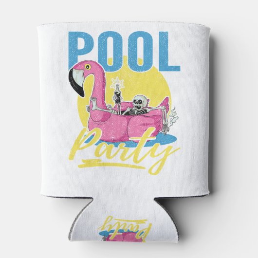 Zwembad Party Roze Flamingo Skull Blikjeskoeler (Achterkant)