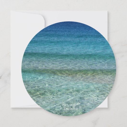 Zwembad Party Strand Party Water Ronde uitnodiging (Achterkant)