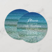 Zwembad Party Strand Party Water Ronde uitnodiging (Voorkant / Achterkant)