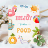 Zwembad Party, strand verjaardagsfeestje Geniet va Reclamebord Met Voetstuk