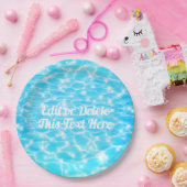 Zwembad Party Summer Beach Verjaardagsfeest Custom Papieren Bordje (Feest)