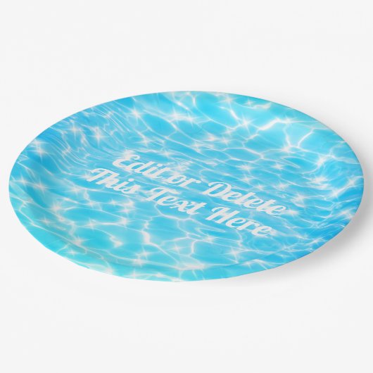 Zwembad Party Summer Beach Verjaardagsfeest Custom Papieren Bordje (Gekanteld)