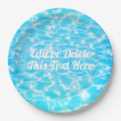 Zwembad Party Summer Beach Verjaardagsfeest Custom Papieren Bordje (Voorkant)