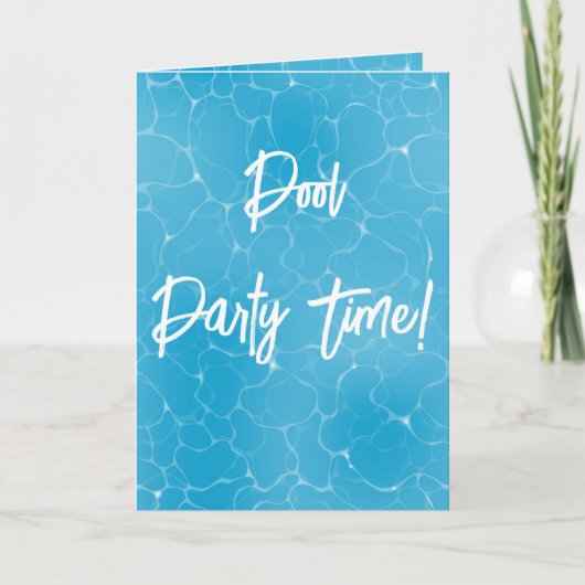 Zwembad Party Sweet 16 Water Blue Minimalist Bday (Voorkant)