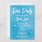 Zwembad Party Sweet 16 Water Blue Minimalist Bday Kaart (Voorkant)