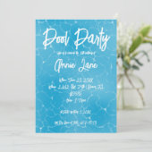 Zwembad Party Sweet 16 Water Blue Minimalist Bday Kaart (Staand voorkant)