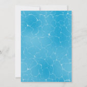 Zwembad Party Sweet 16 Water Blue Minimalist Bday Kaart (Achterkant)
