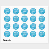 Zwembad Party Sweet 16 Water Blue Minimalist Bday Ronde Sticker (Vel)