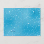 Zwembad Party Sweet 16 Water Blue Minimalist Bday Uitnodiging Briefkaart (Achterkant)