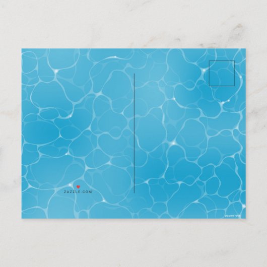 Zwembad Party Sweet 16 Water Blue Minimalist Bday Uitnodiging Briefkaart (Achterkant)