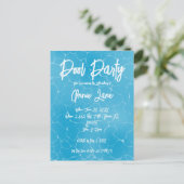 Zwembad Party Sweet 16 Water Blue Minimalist Bday Uitnodiging Briefkaart (Staand voorkant)