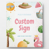 Zwembad Party, Tropisch strand Verjaardagsfeestbor Fotoplaat (Voorkant)