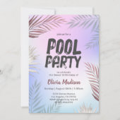 Zwembad Party Tropische Palm Sweet 16 Verjaardag Kaart (Voorkant)