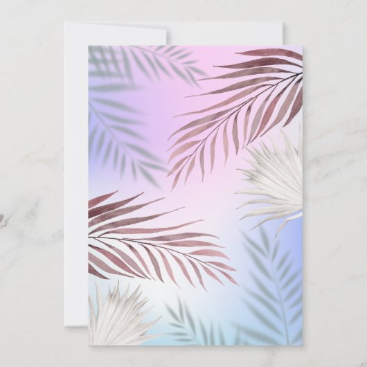 Zwembad Party Tropische Palm Sweet 16 Verjaardag Kaart (Achterkant)