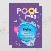 Zwembad Party Verjaardag Splash Leopard Badpak Paa Kaart (Voorkant / Achterkant)