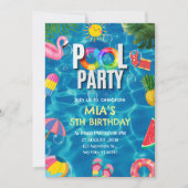 Zwembad Party Verjaardag uitnodiging, Zwemfeest Kaart (Voorkant)