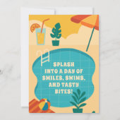 Zwembad Party Verjaardag Viering Kaart (Achterkant)