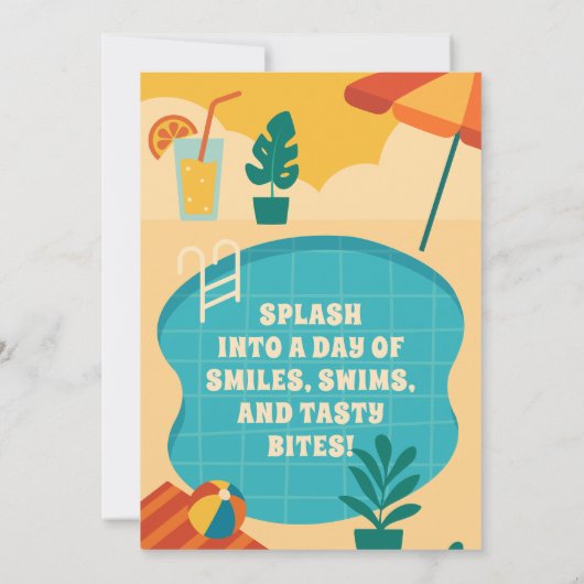 Zwembad Party Verjaardag Viering Kaart (Achterkant)
