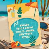 Zwembad Party Verjaardag Viering Kaart