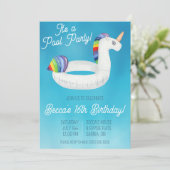 Zwembad Party Verjaardagsfeestje Kaart (Staand voorkant)