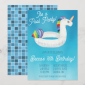 Zwembad Party Verjaardagsfeestje Kaart (Voorkant / Achterkant)