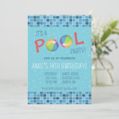 Zwembad Party Verjaardagsfeestje Kaart (Staand voorkant)