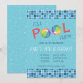 Zwembad Party Verjaardagsfeestje Kaart (Voorkant / Achterkant)