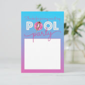 Zwembad Party Waterverf Ombre Donut Float Bedankkaart (Staand voorkant)