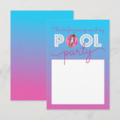 Zwembad Party Waterverf Ombre Donut Float Bedankkaart (Voorkant / Achterkant)