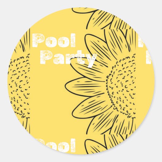 Zwembad Party Zomer 2024 Ronde Sticker (Voorkant)