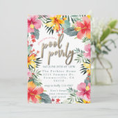 Zwembad Party Zomer BBQ Kaart (Staand voorkant)