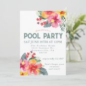 Zwembad Party Zomer BBQ Kaart (Staand voorkant)