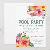 Zwembad Party Zomer BBQ Kaart (Voorkant / Achterkant)