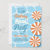 Zwembad Party Zomer Blauw Sinaasappel Paraplu's Ve Kaart (Voorkant)