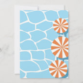 Zwembad Party Zomer Blauw Sinaasappel Paraplu's Ve Kaart (Achterkant)