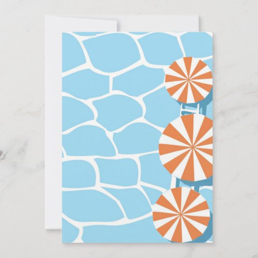 Zwembad Party Zomer Blauw Sinaasappel Paraplu's Ve Kaart (Achterkant)